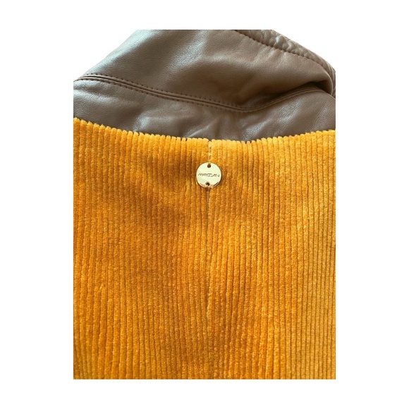 Marc Cain Mustard Corduroy Blazer with Leather Trim – Size N3 / US 8 - Picture 7 of 9